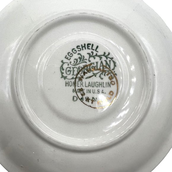 Homer Laughlin Georgian Eggshell Courting Couple Demitasse Cup and Saucer 22K Go - Picture 3 of 9